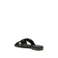 Prada Black Calf Leather Bos Taurus Flat Sandals