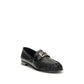 Fendi Black Calf Leather Bos Taurus Slip-On Loafers