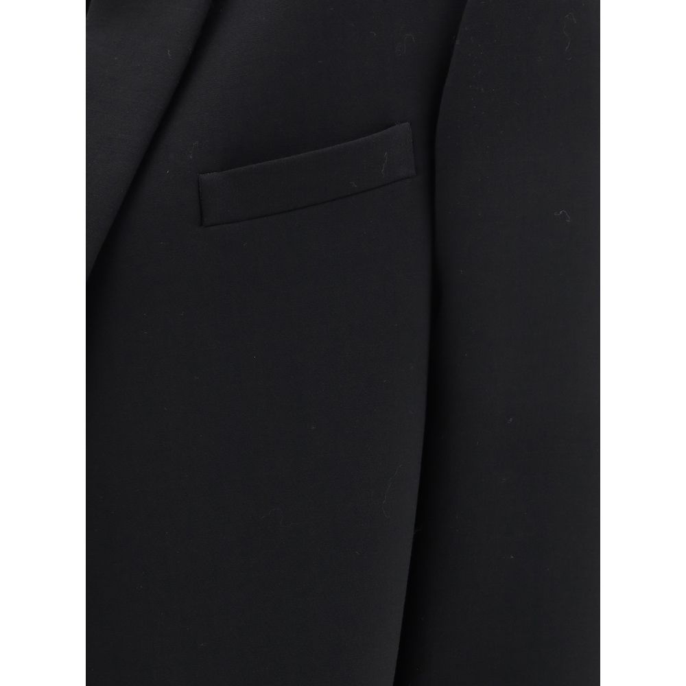 The Row Black Fleece Wool Coat