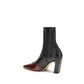 Khaite Black Leather Ankle Boots
