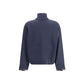 Brunello Cucinelli Blue Fleece Wool Turtleneck