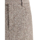 Brunello Cucinelli Brown Fleece Wool Long Skirt