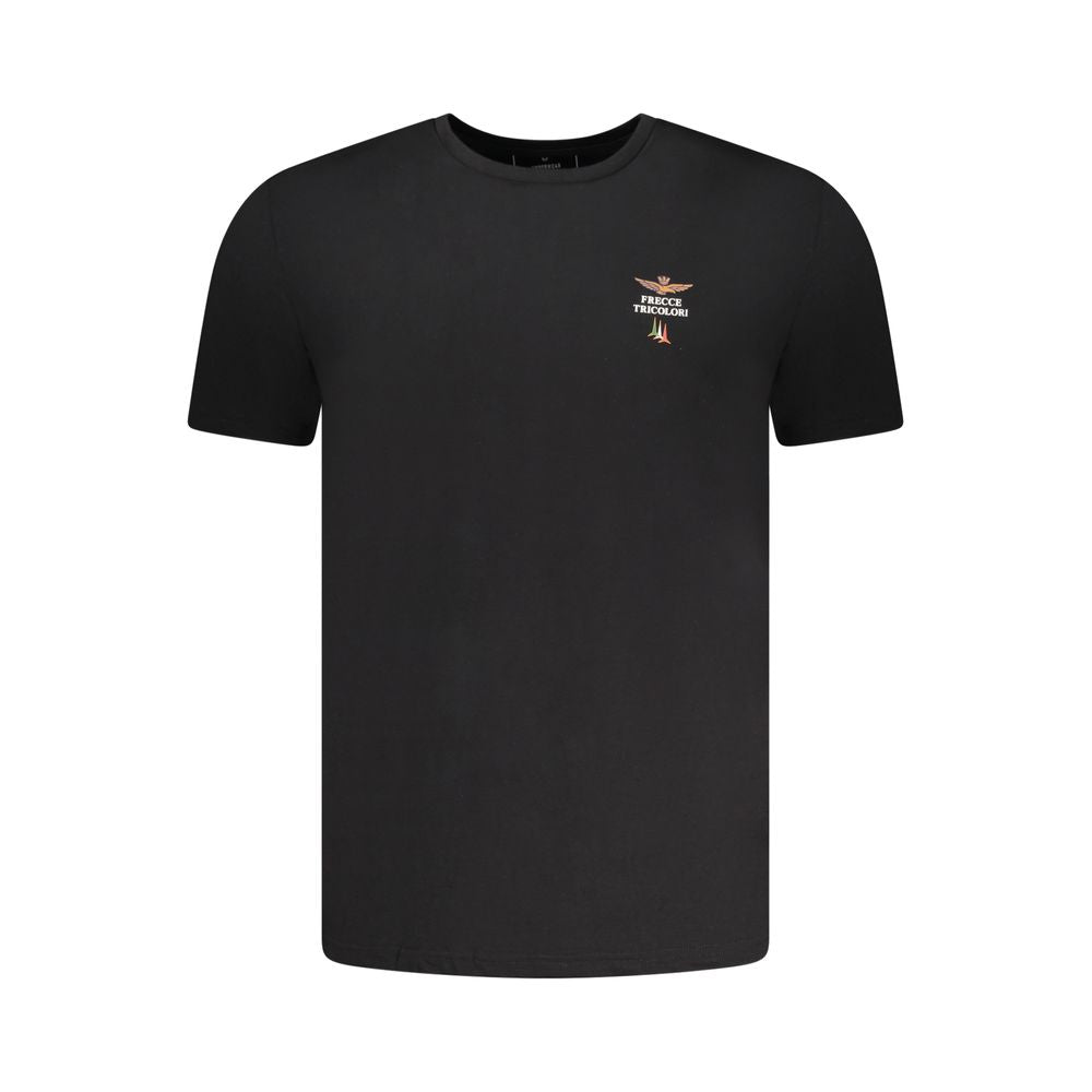 Aeronautica Militare Black Cotton Men's T-Shirt