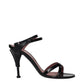 Premiata Black Leather Stiletto Heel Sandals