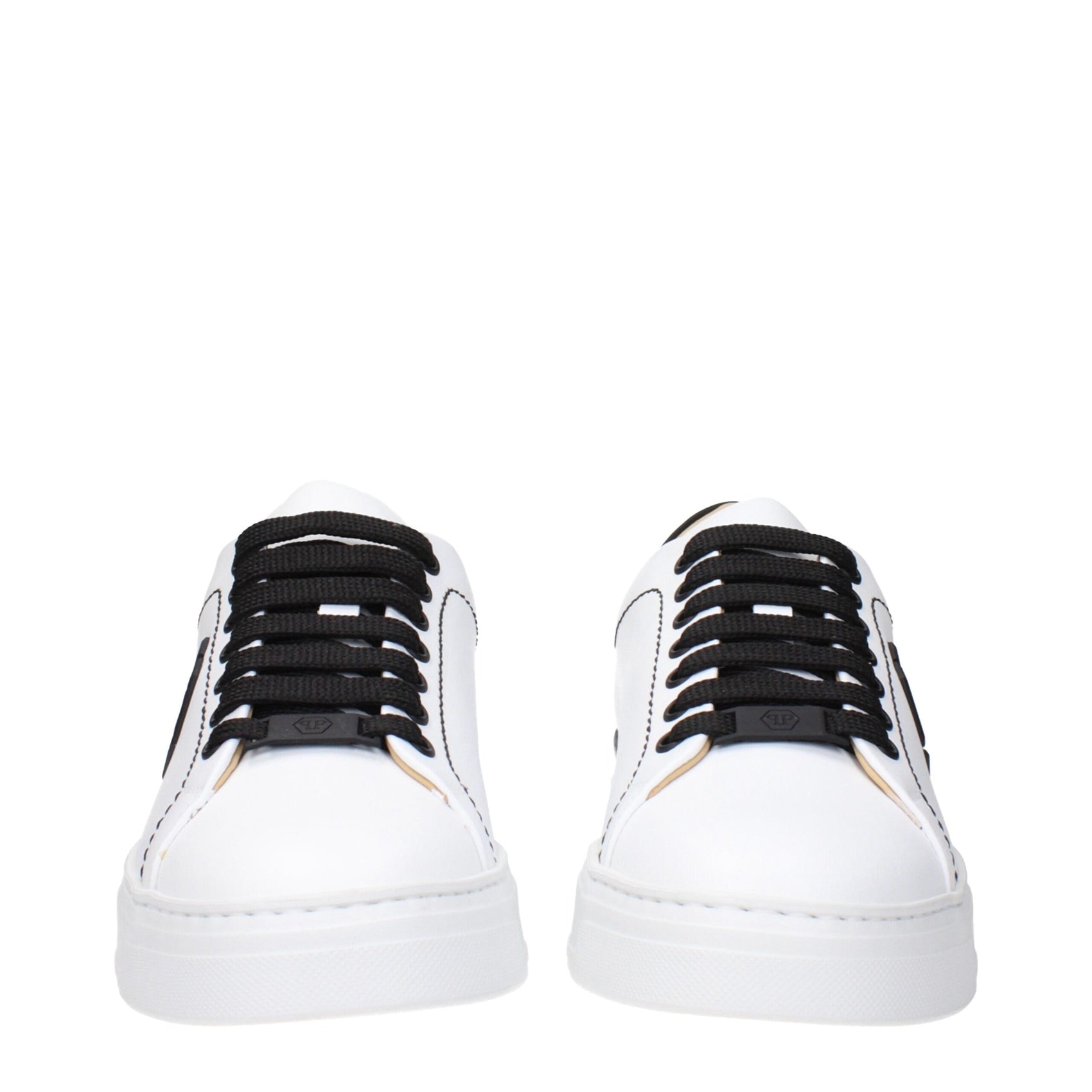 Philipp Plein White Leather Low Top Sneakers
