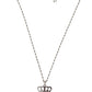 Dolce & Gabbana Silver Tone Brass Chain Crown Crystal Pendant  Necklace