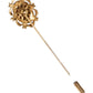 Dolce & Gabbana Gold Tone Green Stone Antique Men Accessory Brooch Pin