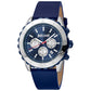 Just Cavalli Blue Leather Dress Watch