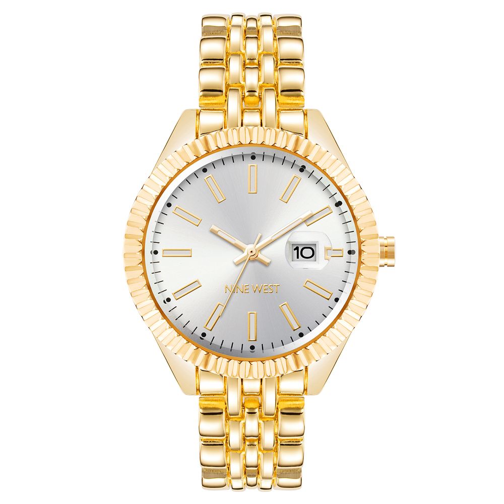 Nine West Gold Metal Dress Watch
