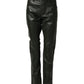 Dsquared² Black Full Grain Leather Mid Waist Trouser Pants