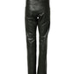 Dsquared² Black Full Grain Leather Mid Waist Trouser Pants