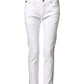 Dolce & Gabbana White Cotton Stretch Skinny Men Denim Jeans
