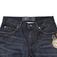 Dolce & Gabbana Dark Blue Watch GOLD Men Skinny Denim Jeans