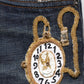 Dolce & Gabbana Dark Blue Watch GOLD Men Skinny Denim Jeans