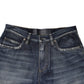 Dolce & Gabbana Blue Cotton Distressed Denim Bermuda Shorts