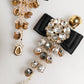 Dolce & Gabbana Crystal Chandelier Satin Bow Clip-On Jewelry Earrings