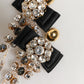 Dolce & Gabbana Crystal Chandelier Satin Bow Clip-On Jewelry Earrings