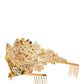 Dolce & Gabbana Gold Brass Crystal Floral Hortensia Crown Headband Tiara