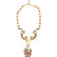Dolce & Gabbana Gold Ceramic Crystal Cherub Baroque Pendant Necklace