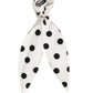 Dolce & Gabbana Scrunchie White Cotton Polka Dot Scarf Tie Accessory Hair