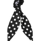 Dolce & Gabbana Black Cotton Polka Dot Scarf Tie Accessory Hair Scrunchie