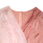 Dolce & Gabbana Pink Silk Tulle Long Sleeve V-neck Dress