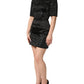 Dolce & Gabbana Black Embellished Short Sleeve Sheath Dress