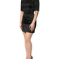 Dolce & Gabbana Black Embellished Short Sleeve Sheath Dress