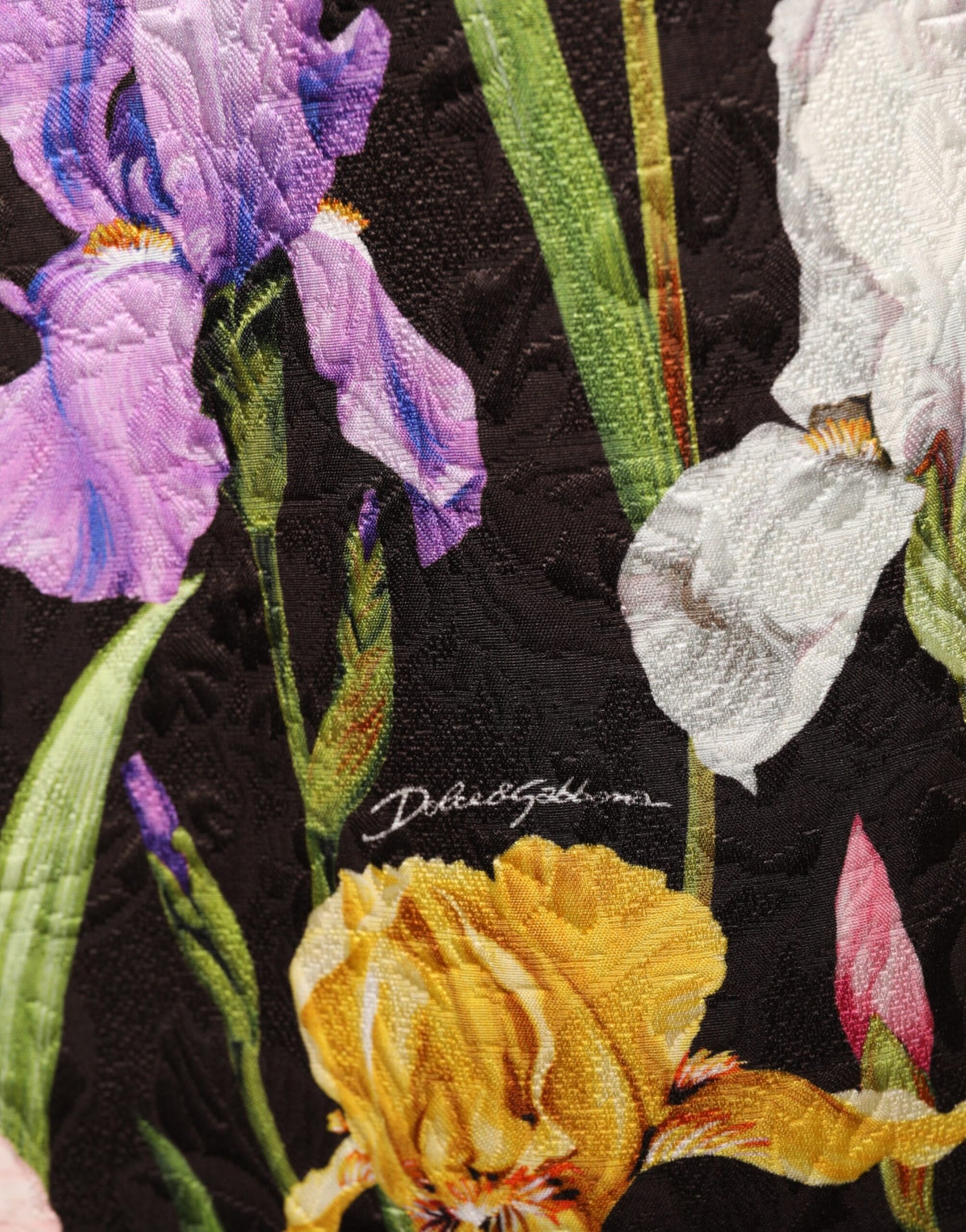 Dolce & Gabbana Black Floral Brocade A-line Mini Dress