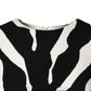 Dolce & Gabbana Black White Zebra Viscose Sheath Midi Dress