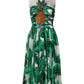Dolce & Gabbana Green Pineapple Embellished BananaLeaf Dress