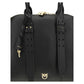 PINKO Black Calf Leather Bos Taurus Shoulder Bag