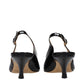 Maison Margiela Black Leather Mid Heel Pumps