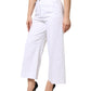 Dolce & Gabbana White Cotton High Waist WideLeg Cropped Pants