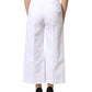Dolce & Gabbana White Cotton High Waist WideLeg Cropped Pants