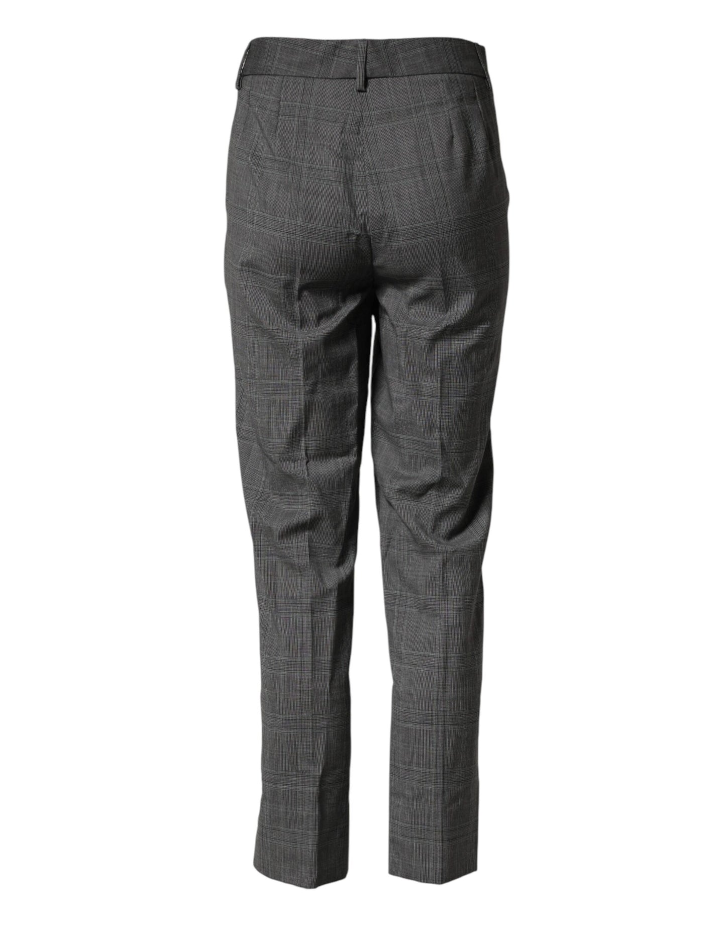 Dolce & Gabbana Dark Gray Check Tartan VirginWool Dress Pants