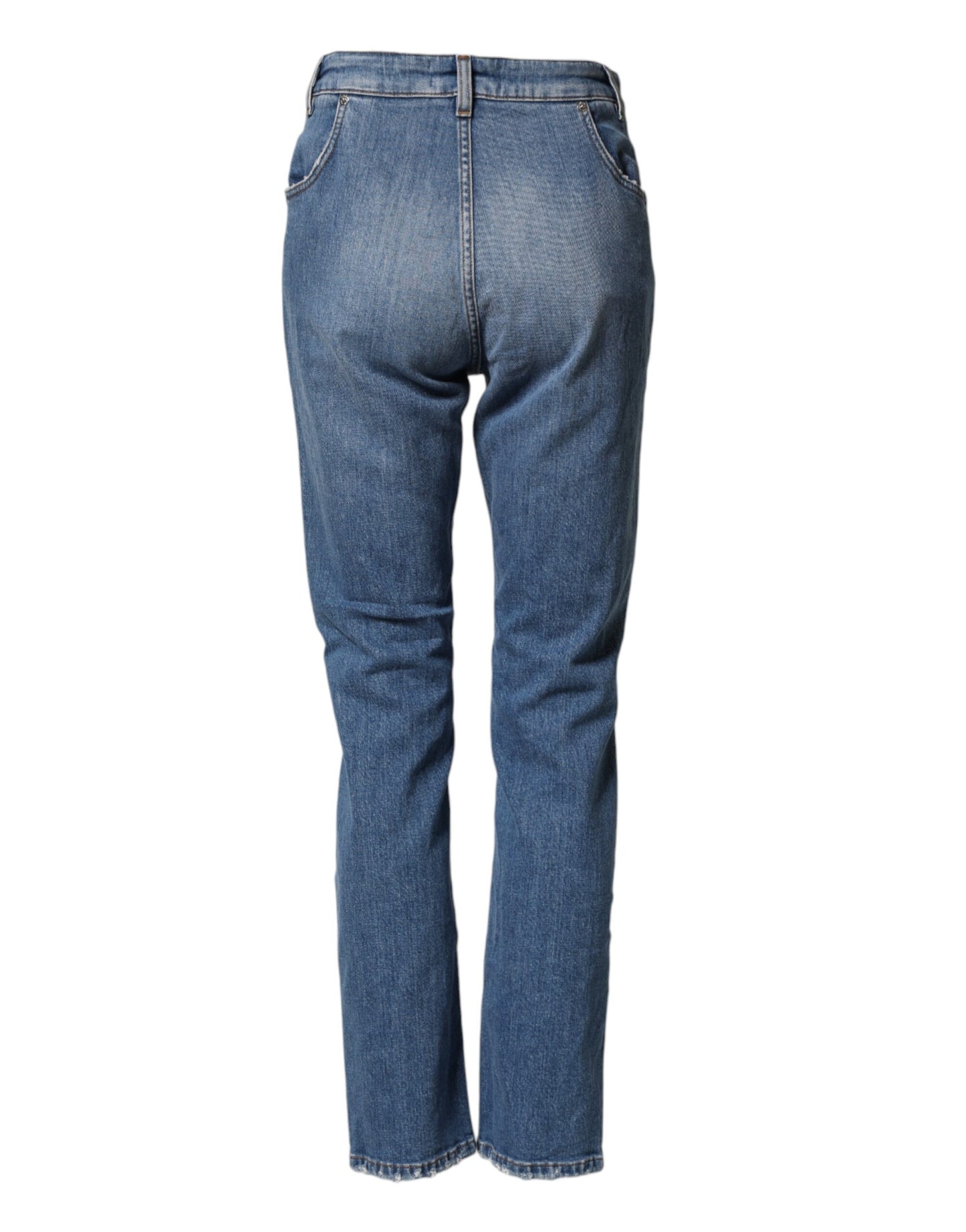 Dolce & Gabbana Blue Distressed Washed Cotton Denim Jeans