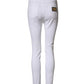 Dolce & Gabbana White Distressed High Waist Denim Jeans