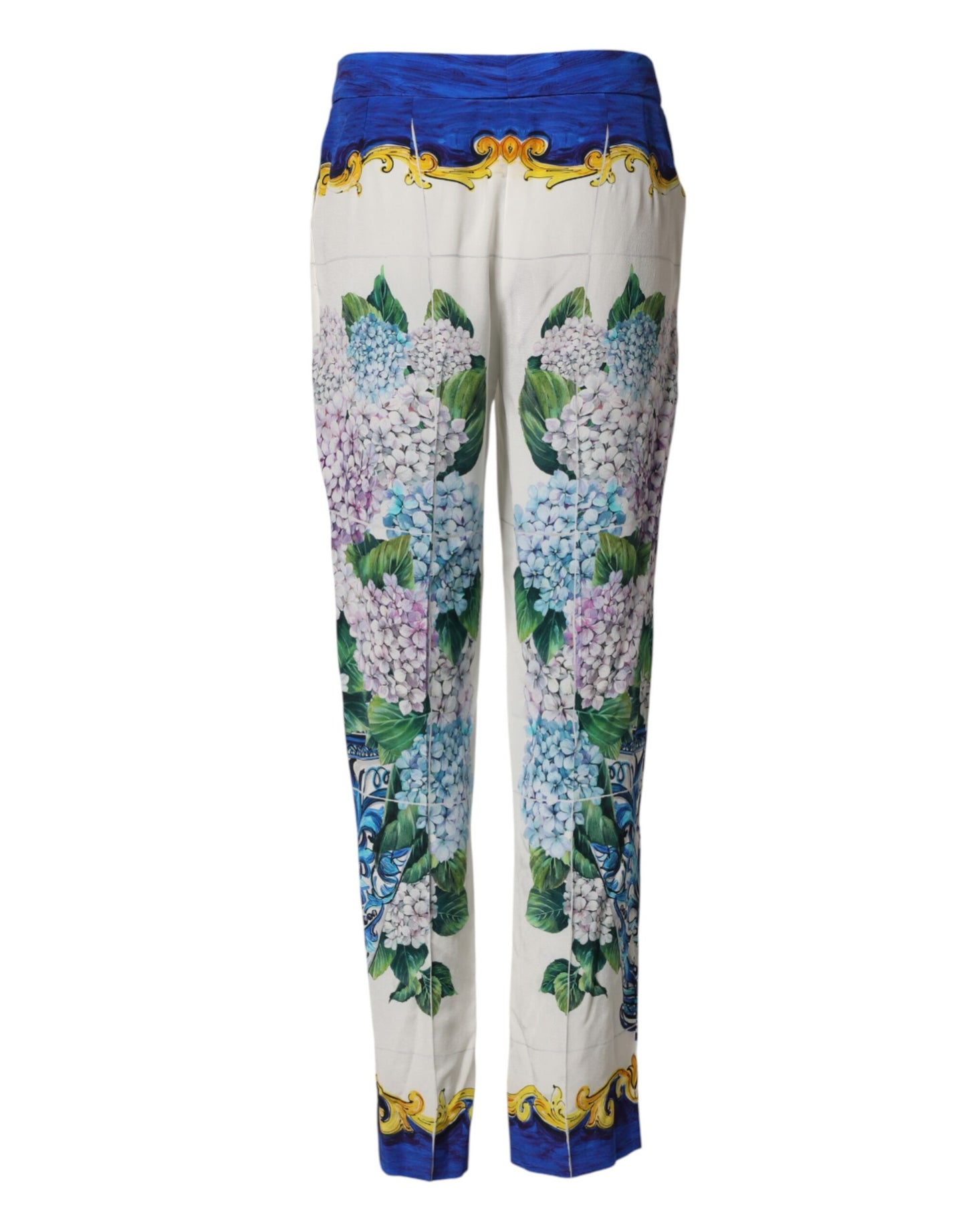 Dolce & Gabbana Multicolor Floral Pattern Straight Leg Pants
