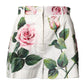 Dolce & Gabbana White Floral Print High Waist Hotpants Short