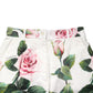 Dolce & Gabbana White Floral Print High Waist Hotpants Short