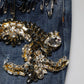 Dolce & Gabbana Blue Cotton Rhinestone Embellish Denim Jeans