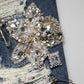 Dolce & Gabbana Blue Cotton Rhinestone Embellish Denim Jeans