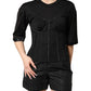 Dolce & Gabbana Black Cotton Bustier Corset Short Sleeves T-shirt