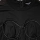 Dolce & Gabbana Black Cotton Bustier Corset Short Sleeves T-shirt