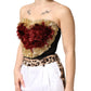 Dolce & Gabbana Black Gold Heart Bustier Corset Tinsel Top