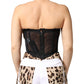 Dolce & Gabbana Black Gold Heart Bustier Corset Tinsel Top