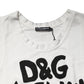 Dolce & Gabbana White Graphic CrewNeck Sleeveless Tank T-shirt