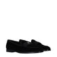 Dolce & Gabbana Black Velvet Slip-On Loafers