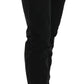 John Galliano Black Low Waist White Paint Skinny Denim Pants Jeans